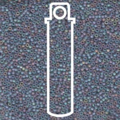 15/0 Miyuki Seed Beads - Matte Transparent Gray AB