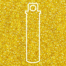 15/0 Miyuki Seed Beads - Transparent Yellow Luster - 12.5gm