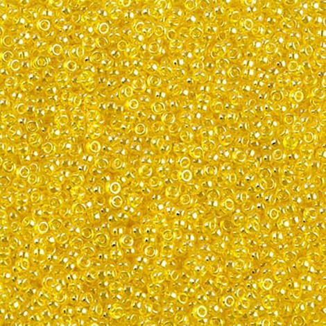 15/0 Miyuki Seed Beads - Transparent Yellow Luster - 12.5gm