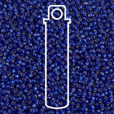 15/0 Miyuki Seed Beads - Semi-Matte Silverlined Medium Blue - 12.5gm