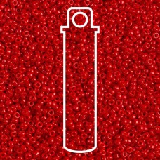 15/0 Miyuki Seed Beads - Dyed Semi-Frosted Opaque Bright Red - 8.2gm