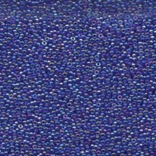 15/0 Miyuki Seed Beads - Transparent Cobalt AB - 10gm