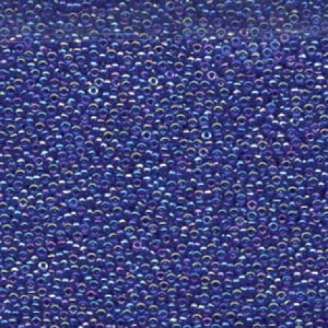 15/0 Miyuki Seed Beads - Transparent Cobalt AB