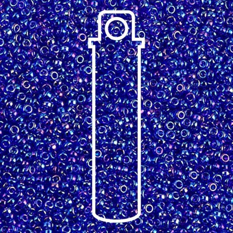 15/0 Miyuki Seed Beads - Transparent Cobalt AB - 10gm