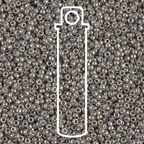 15/0 Miyuki Seed Beads - Opaque Smoke Grey Luster - 12.5gm 15/0 Miyuki Seed Beads - Opaque Smoke Grey Luster - 12.5gm