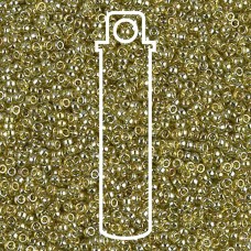 15/0 Miyuki Seed Beads - Transp Gold/Olive Luster - 12.5gm
