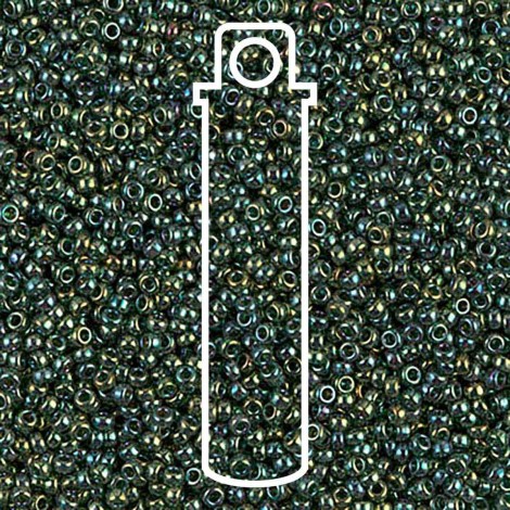 15/0 Miyuki Seed Beads - Emerald Gold Luster - 8.2gm 15/0 Miyuki Seed Beads - Emerald Gold Luster - 8.2gm