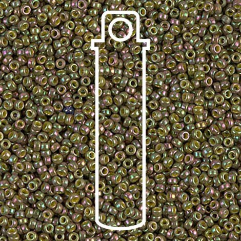 15/0 Miyuki Seed Beads - Opaque Golden Olive Luster - 8.2gm