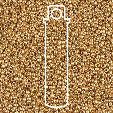 15/0 Miyuki Seed Beads - Matte 24Kt Gold Plated - 8.2gm 15/0 Miyuki Seed Beads - Matte 24Kt Gold Plated - 8.2gm