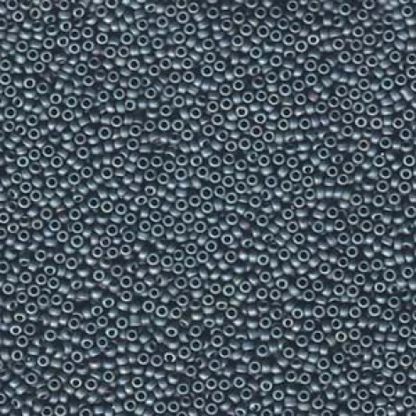 15/0 Miyuki Seed Beads - Matte Metallic Steel Blue Luster - 12.5gm