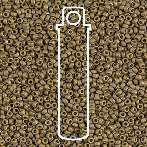 15/0 Miyuki Seed Beads - Matte Opaque Golden Olive Luster - 8.2gm 15/0 Miyuki Seed Beads - Matte Opaque Golden Olive Luster - 8.2gm