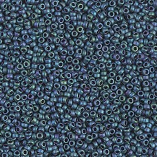 15/0 Miyuki Seed Beads - Matte Metallic Blue Green - 10gm