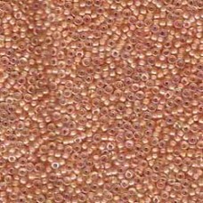 15/0 Miyuki Seed Beads - Lined Peach Crystal Luster - 12.5gm