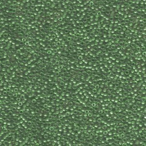 15/0 Miyuki Seed Beads - Lined Pea Green Luster