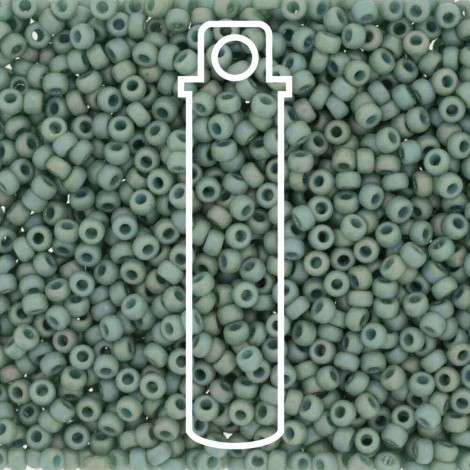 8/0 Miyuki Seed Beads - Frost Opaque Glaze Rainbow Celadon - 22gm 8/0 Miyuki Seed Beads - Frost Opaque Glaze Rainbow Celadon - 22gm
