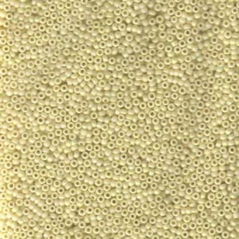 15/0 Miyuki Seed Beads - Matte Opaque Dark Cream AB - 12.5gm