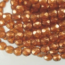4mm Czech Firepolish Beads - Halo Sandalwood - Pack of 50