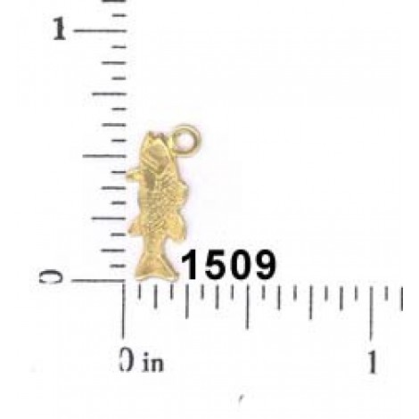 7mm Tiny Fish Brass Charm
