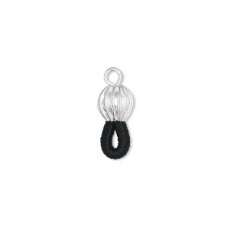 Eye-Glass Holders - Black Elastic with 7mm Silver Plated Bead
