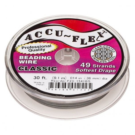 .014" (.36mm) 49 Strand Accu-Flex Professional Quality Beading Wire - 30ft (9.1m)
