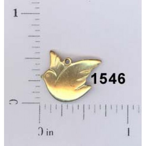 18mm Raw Brass Dove Charm