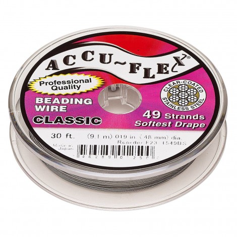 .019" (.48mm) 49 Strand Accu-Flex Beading Wire - 30ft (9.1m)