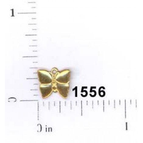 10mm Raw Brass Butterfly Charm