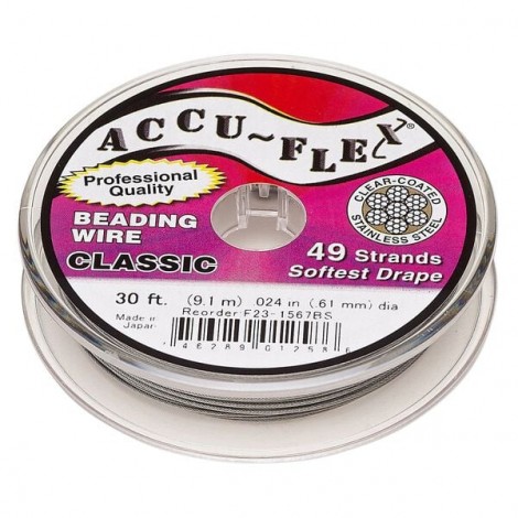 .024" (.61mm) 49 Strand Accu-Flex Beading Wire - 30ft (9.1m)