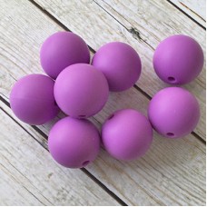 15mm Baby-Safe Silicone Round Beads - Medium Purple