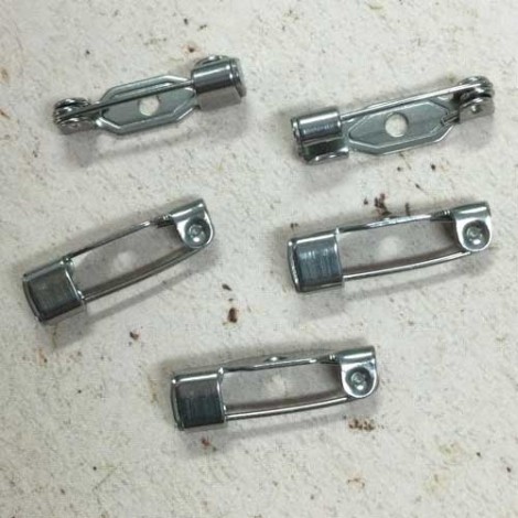 15mm High Quality 304 Stainless Steel Non-Locking Brooch Pin Back