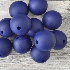 15mm Baby-Safe Silicone Round Beads - Navy Blue