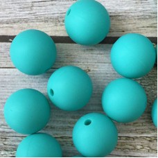 15mm Baby-Safe Silicone Round Beads - Light Turquoise
