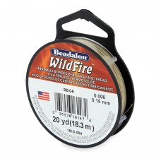 .006" (0.15mm) 10lb Wildfire Beading Thread - Beige - 20yd (18m)