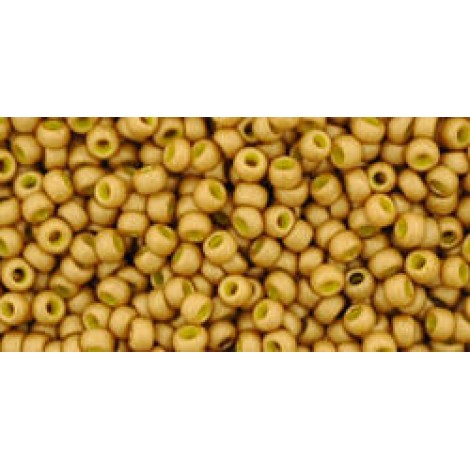 11/0 Toho Japanese Seed Beads - Opaque Frosted Gold Lustered Yellow  - 8-9gm