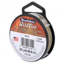 .008" (0.20mm) 12lb Wildfire Beading Thread - Beige - 50yd (45m)