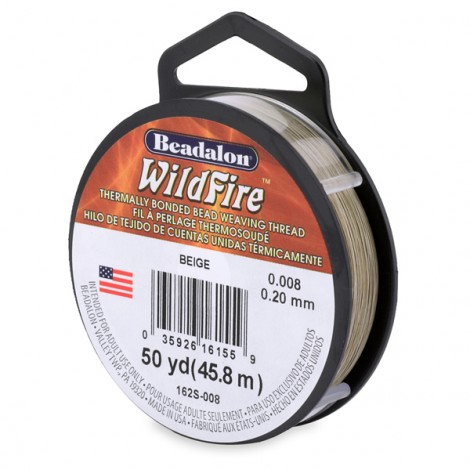 .008" (0.20mm) 12lb Wildfire Beading Thread - Beige - 50yd (45m)