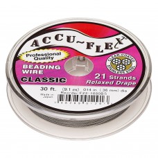 .014" (.36mm) 21 Strand Accu-Flex Professional Quality Beading Wire - 30ft (9.1m)