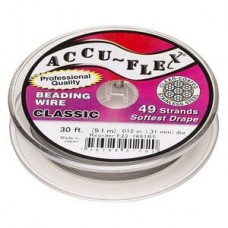 .012" (.31mm) 49 Strand Accu-Flex Professional Quality Clear Beading Wire - 30ft (9.1m)