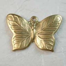 28x17mm Pressed Brass Butterfly Charms - Pack of 2
