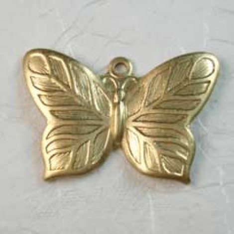 28x17mm Pressed Brass Butterfly Charm