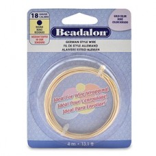 18ga Beadalon German Craft Wire - Gold Plated - 4m