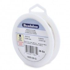 26ga (.041mm)  Beadalon Round German Wire - Anti-Tarnish Silver - 1/4lb