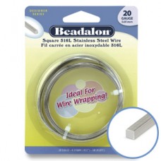 20ga Beadalon Stainless Steel Wire - Square - 3m