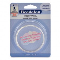 18ga Beadalon Square German Wire- Anti-tarnish Silver - 1.25 metres