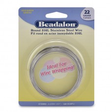 22ga Beadalon 316L Stainless Steel Round Wrapping Wire - 10m