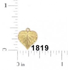 12mm Small Heart Leaf Raw Brass Drop