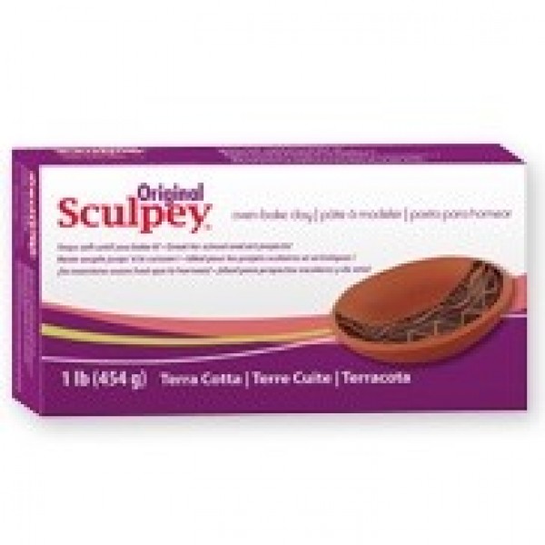 Original Sculpey Sculpturing Compound Terra Cotta Oven-Bake Clay Pack of 3 Great for School and Art Projects 1 Lb 