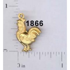 15mm Chicken*(Double Sided) Raw Brass Charm - Pack of 2