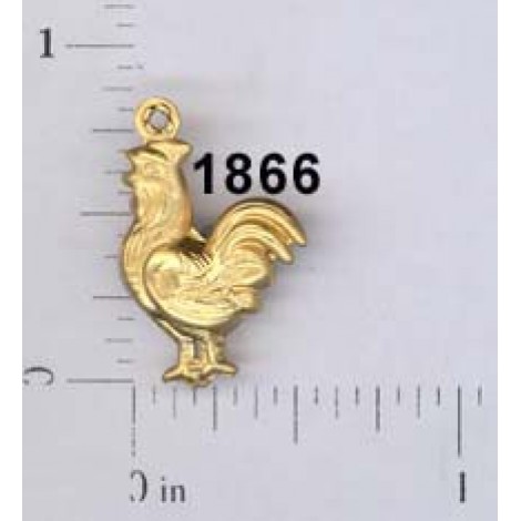 12mm Chicken*(Double Sided) Brass Charm