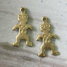 18mm Warrior Raw Brass Charm - Pack of 6